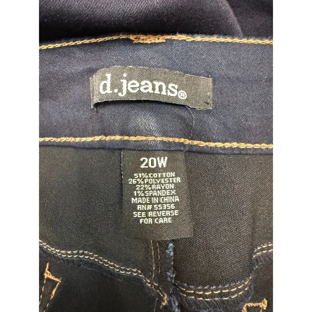 d.jeans Muffin Eliminator Skinny Jeans Womens 20W Dark Wash High Rise Stretch